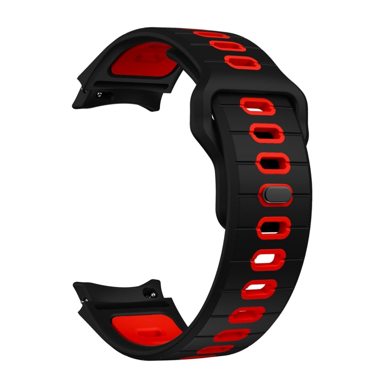 For Samsung Galaxy Watch 7 / 6 Two Color Stripes Reverse Buckle Silicone Watch Band