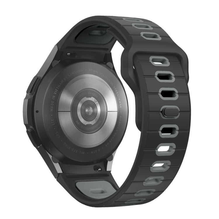 For Samsung Galaxy Watch 7 / 6 Two Color Stripes Reverse Buckle Silicone Watch Band