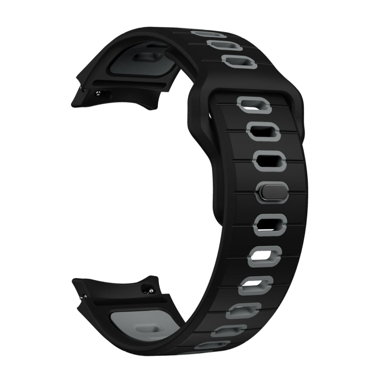 For Samsung Galaxy Watch 7 / 6 Two Color Stripes Reverse Buckle Silicone Watch Band