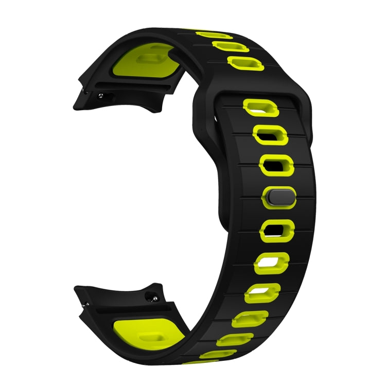 For Samsung Galaxy Watch 7 / 6 Two Color Stripes Reverse Buckle Silicone Watch Band