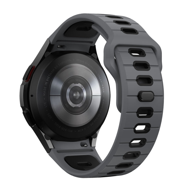 For Samsung Galaxy Watch 7 / 6 Two Color Stripes Reverse Buckle Silicone Watch Band