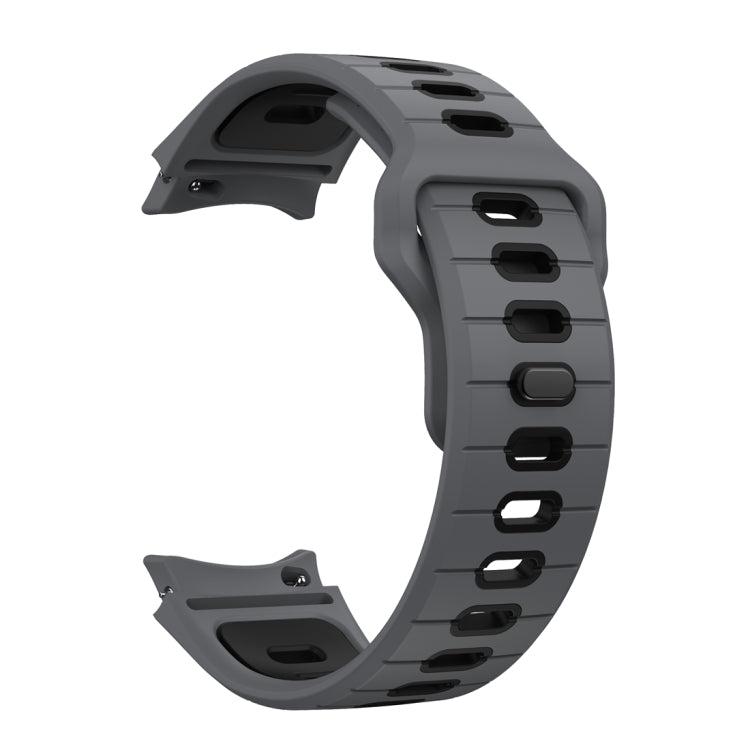 For Samsung Galaxy Watch 7 / 6 Two Color Stripes Reverse Buckle Silicone Watch Band
