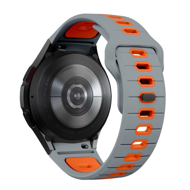 For Samsung Galaxy Watch 7 / 6 Two Color Stripes Reverse Buckle Silicone Watch Band