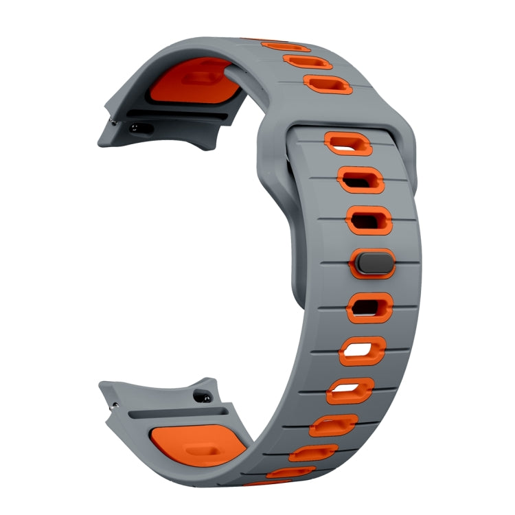 For Samsung Galaxy Watch 7 / 6 Two Color Stripes Reverse Buckle Silicone Watch Band