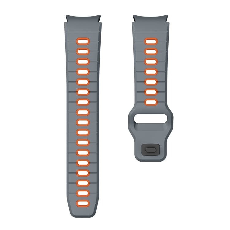 For Samsung Galaxy Watch 7 / 6 Two Color Stripes Reverse Buckle Silicone Watch Band