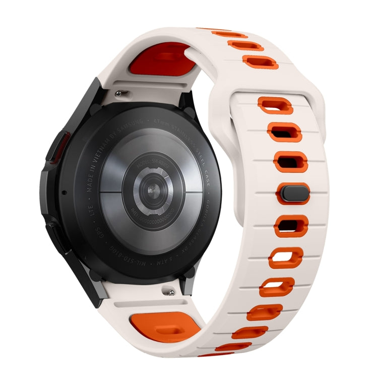 For Samsung Galaxy Watch 7 / 6 Two Color Stripes Reverse Buckle Silicone Watch Band