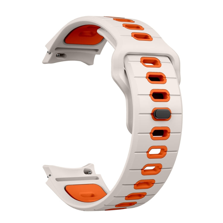 For Samsung Galaxy Watch 7 / 6 Two Color Stripes Reverse Buckle Silicone Watch Band