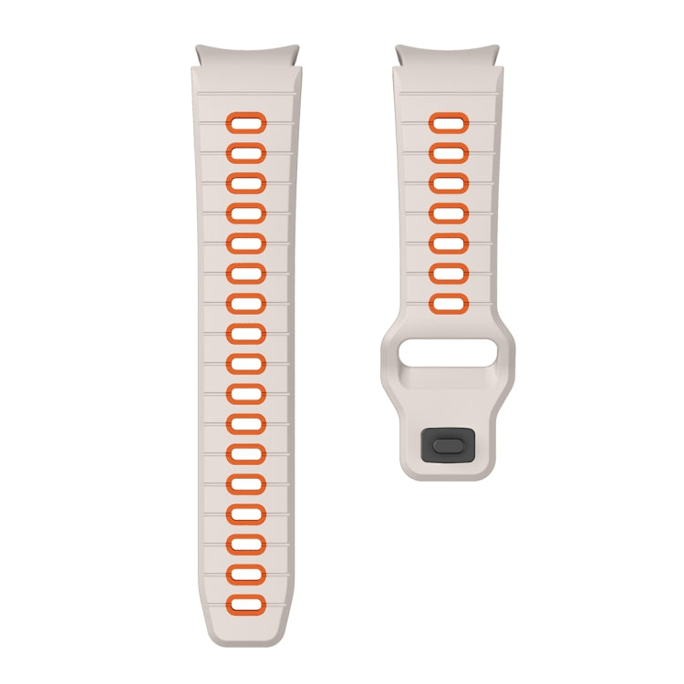 For Samsung Galaxy Watch 7 / 6 Two Color Stripes Reverse Buckle Silicone Watch Band