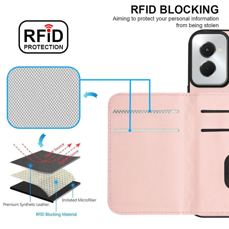 For Motorola Moto G Power 2024 5G Rhombic Texture Card Bag RFID Phone Case with Long Lanyard