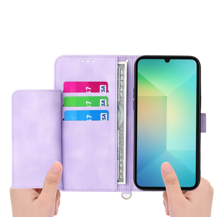 For Samsung Galaxy A06 4G / 5G / A07 4G Skin Feel Flowers Embossed Wallet Leather Phone Case