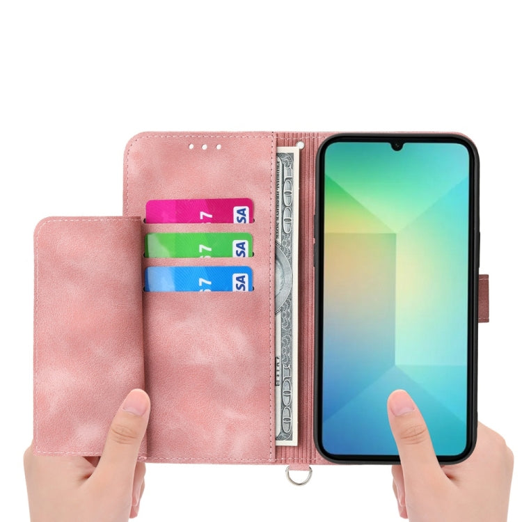 For Samsung Galaxy A06 4G / 5G / A07 4G Skin Feel Flowers Embossed Wallet Leather Phone Case