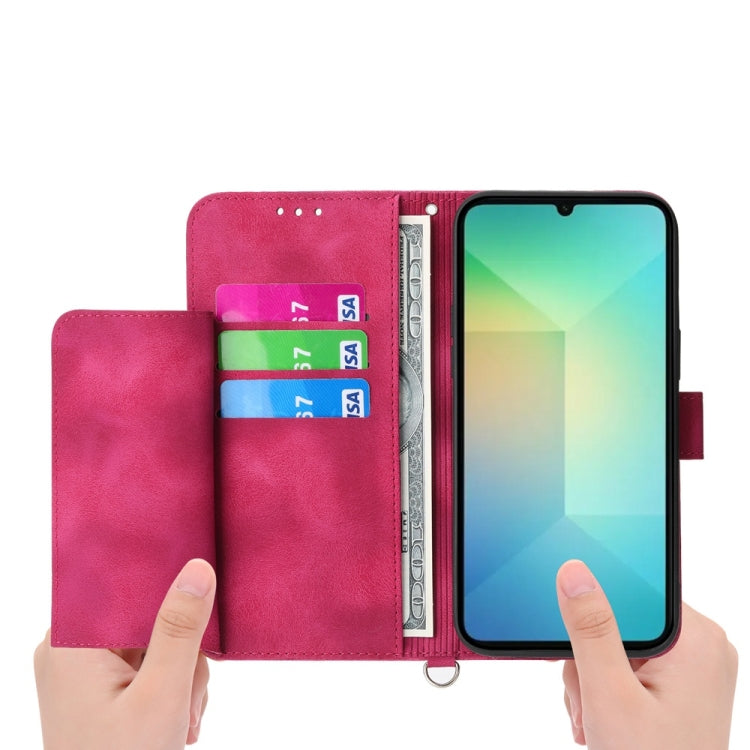 For Samsung Galaxy A06 4G / 5G / A07 4G Skin Feel Flowers Embossed Wallet Leather Phone Case