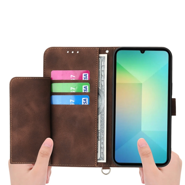 For Samsung Galaxy A06 4G / 5G / A07 4G Skin Feel Flowers Embossed Wallet Leather Phone Case