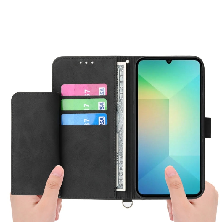For Samsung Galaxy A06 4G / 5G / A07 4G Skin Feel Flowers Embossed Wallet Leather Phone Case