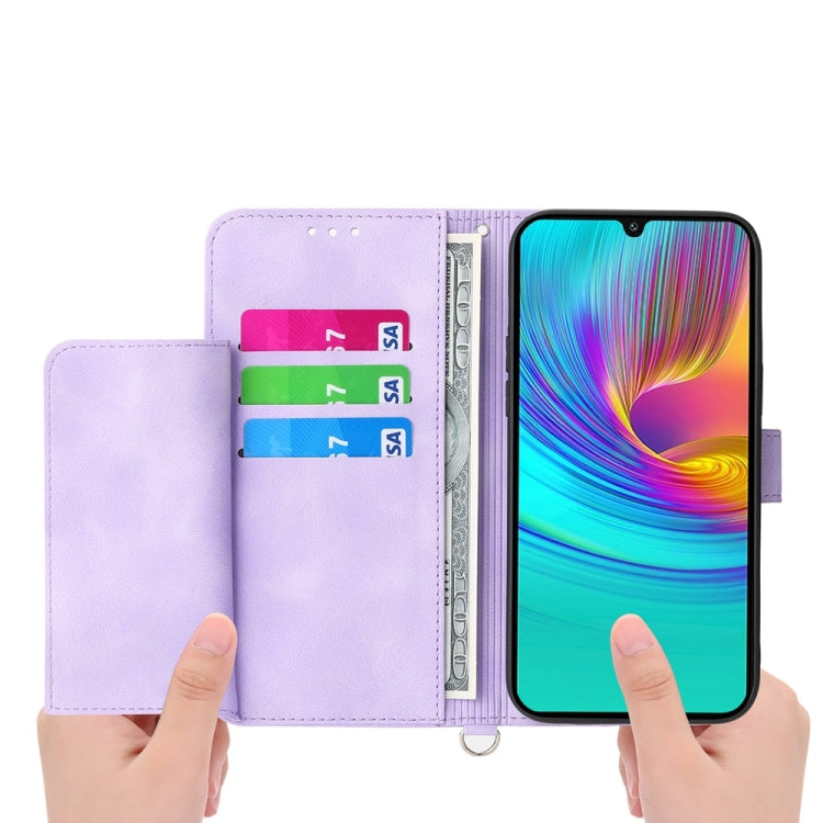 For Samsung Galaxy A26 5G / A16 / A17 4G Skin Feel Flowers Embossed Wallet Leather Phone Case