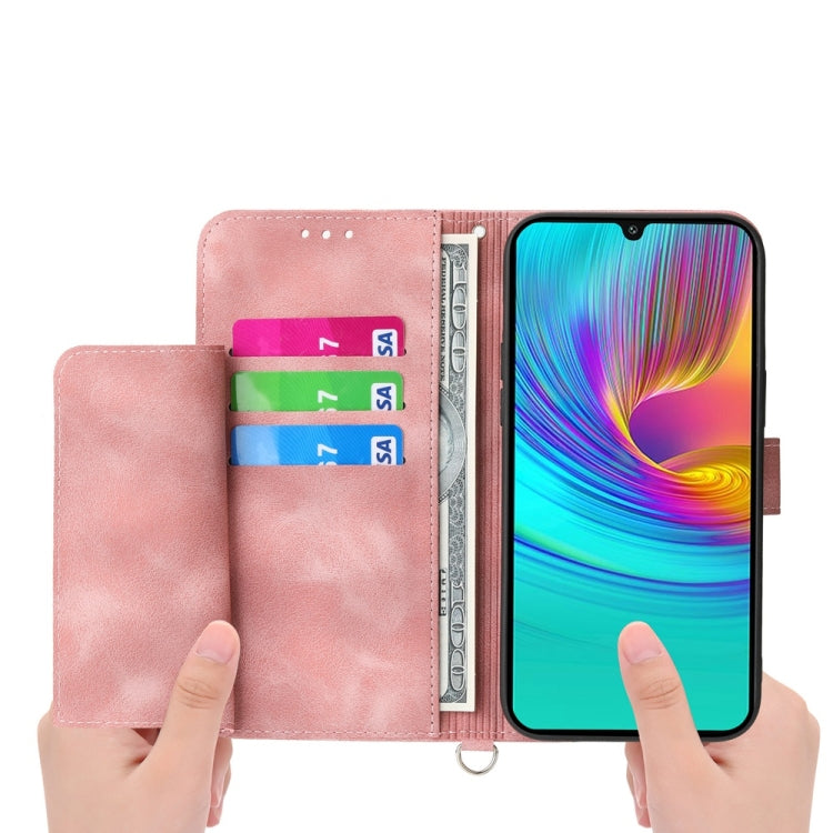 For Samsung Galaxy A26 5G / A16 / A17 4G Skin Feel Flowers Embossed Wallet Leather Phone Case