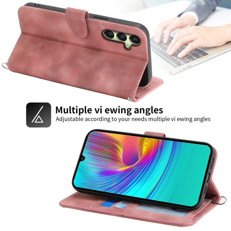 For Samsung Galaxy A26 5G / A16 / A17 4G Skin Feel Flowers Embossed Wallet Leather Phone Case