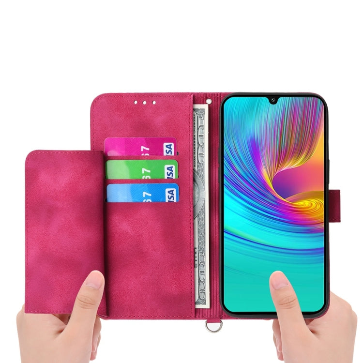 For Samsung Galaxy A26 5G / A16 / A17 4G Skin Feel Flowers Embossed Wallet Leather Phone Case