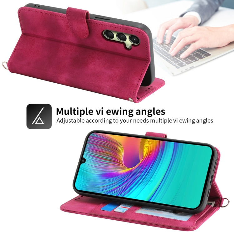 For Samsung Galaxy A26 5G / A16 / A17 4G Skin Feel Flowers Embossed Wallet Leather Phone Case