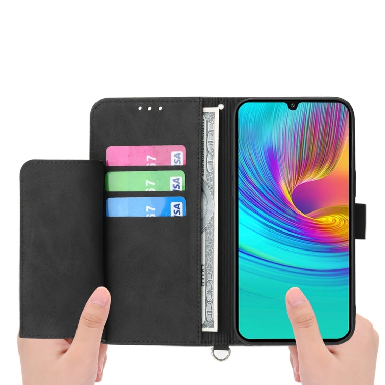 For Samsung Galaxy A26 5G / A16 / A17 4G Skin Feel Flowers Embossed Wallet Leather Phone Case
