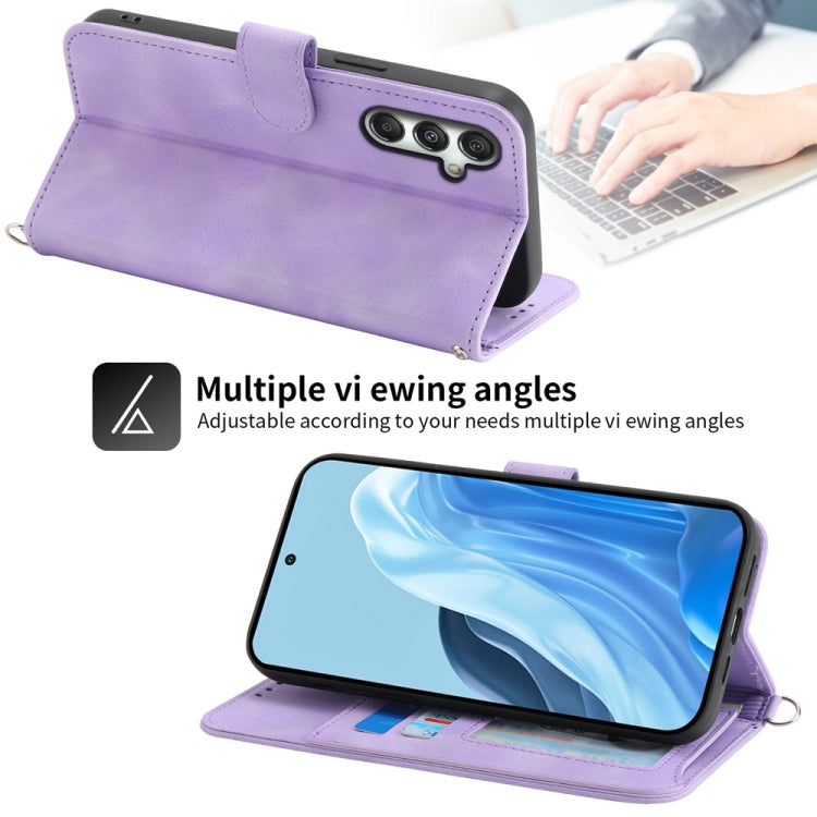 For Samsung Galaxy M35 Skin Feel Flowers Embossed Wallet Leather Phone Case