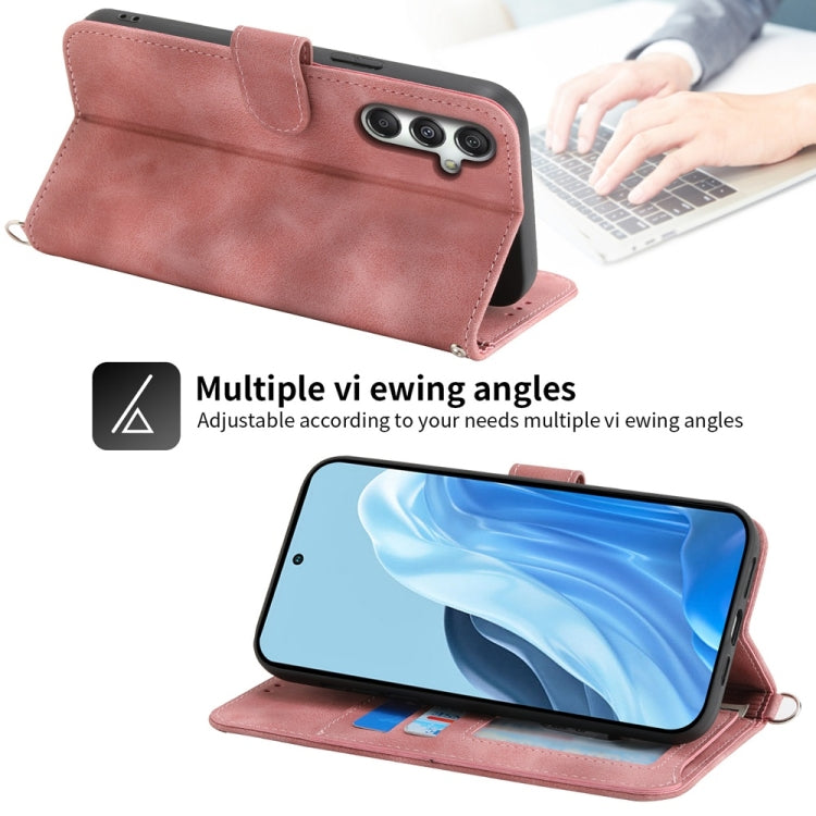 For Samsung Galaxy M35 Skin Feel Flowers Embossed Wallet Leather Phone Case