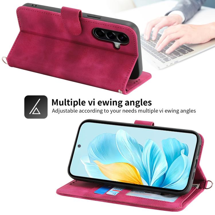For Samsung Galaxy A57 5G Skin Feel Flowers Embossed Wallet Leather Phone Case