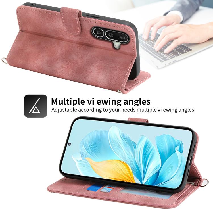 For Galaxy A27 5G Skin Feel Flowers Embossed Wallet Leather Phone Case
