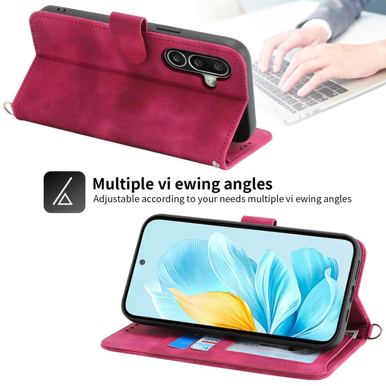 For Galaxy A27 5G Skin Feel Flowers Embossed Wallet Leather Phone Case