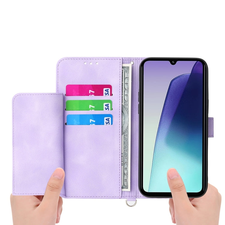 For Redmi 14C 4G Skin Feel Flowers Embossed Wallet Leather Phone Case