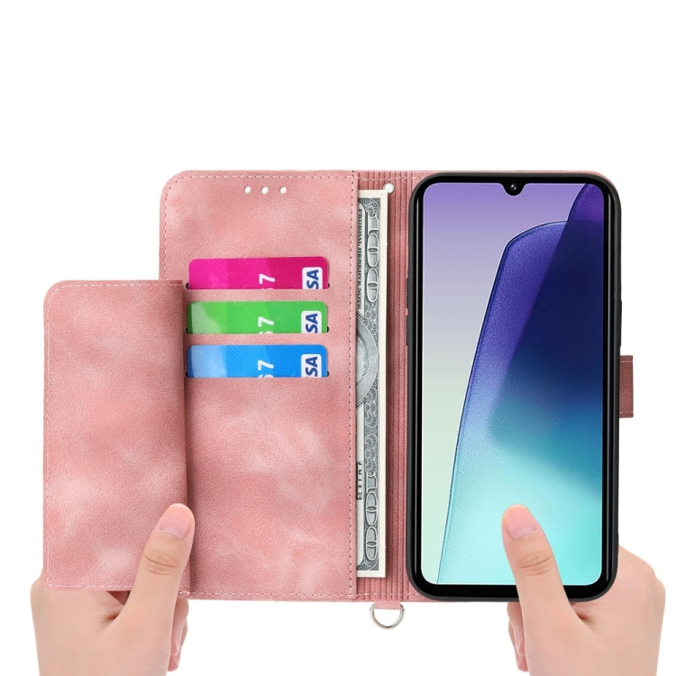 For Redmi 14C 4G Skin Feel Flowers Embossed Wallet Leather Phone Case