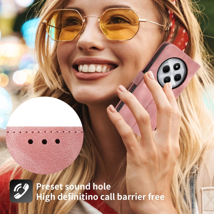 For Redmi 14C 4G Skin Feel Flowers Embossed Wallet Leather Phone Case