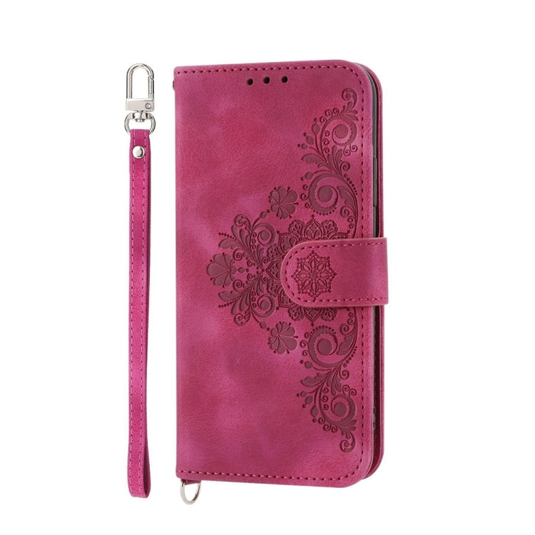 For Redmi 14C 4G Skin Feel Flowers Embossed Wallet Leather Phone Case