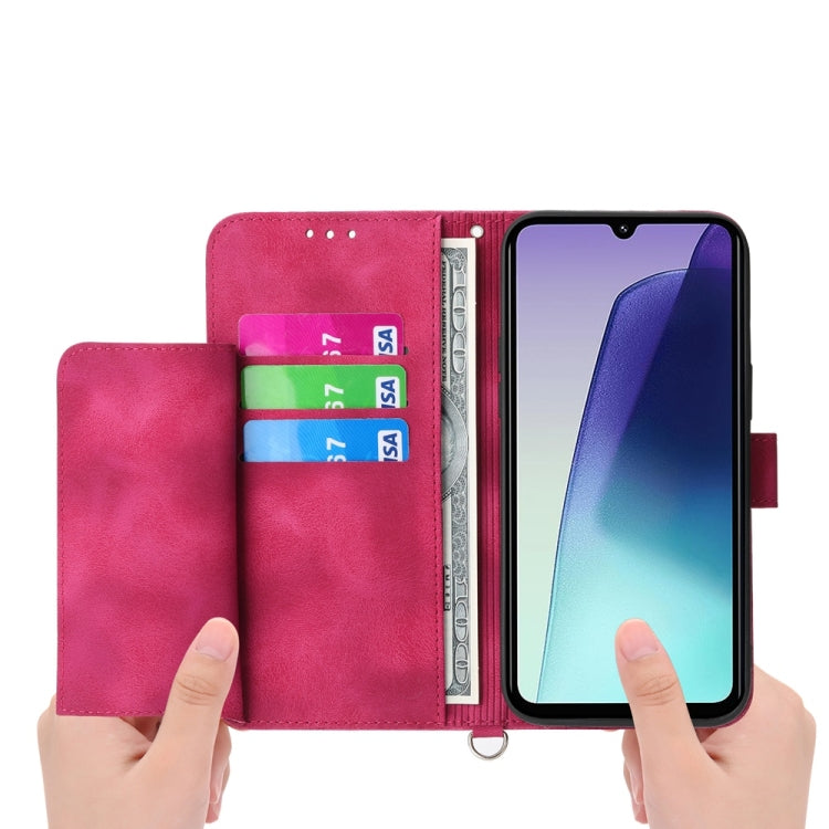For Redmi 14C 4G Skin Feel Flowers Embossed Wallet Leather Phone Case