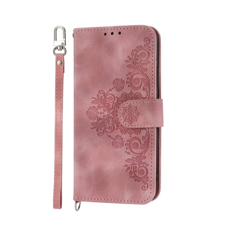 For Redmi Note 14 4G 163.25mm Global Skin Feel Flowers Embossed Wallet Leather Phone Case