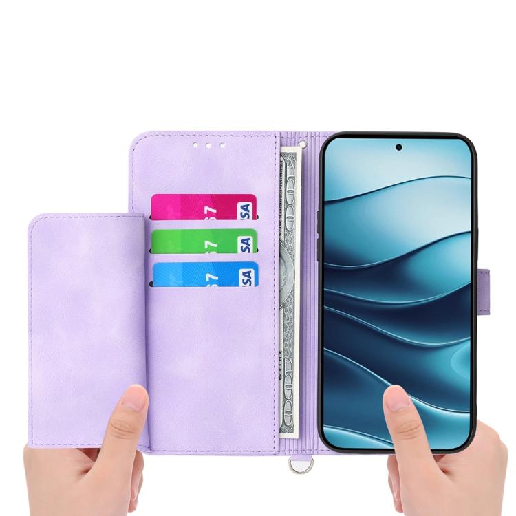For Redmi Note 14 4G 164.84mm Skin Feel Flowers Embossed Wallet Leather Phone Case