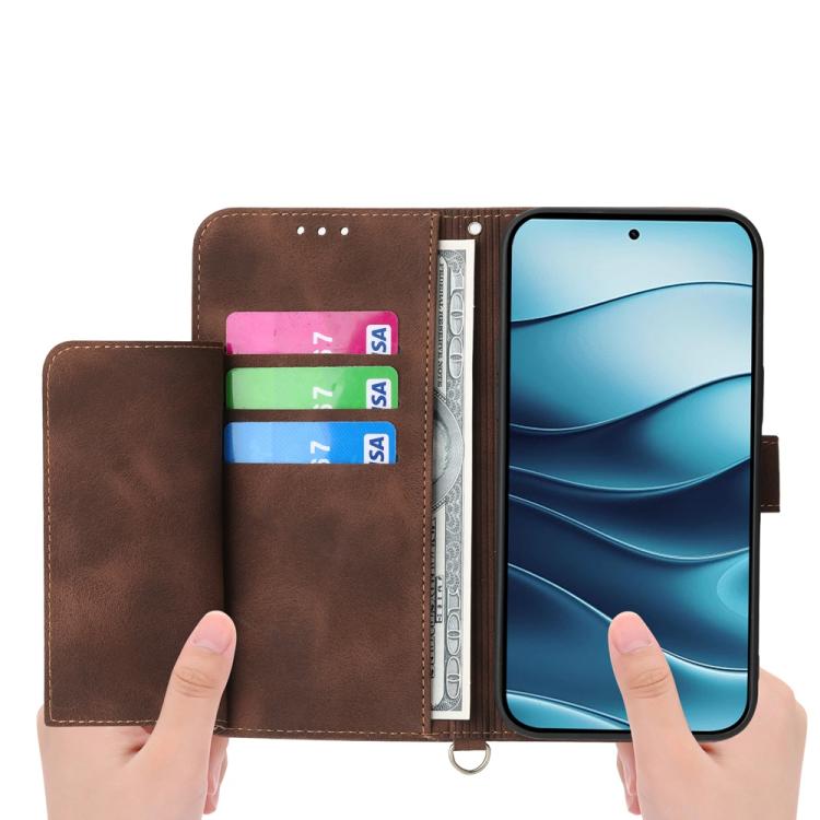 For Redmi Note 14 4G 164.84mm Skin Feel Flowers Embossed Wallet Leather Phone Case