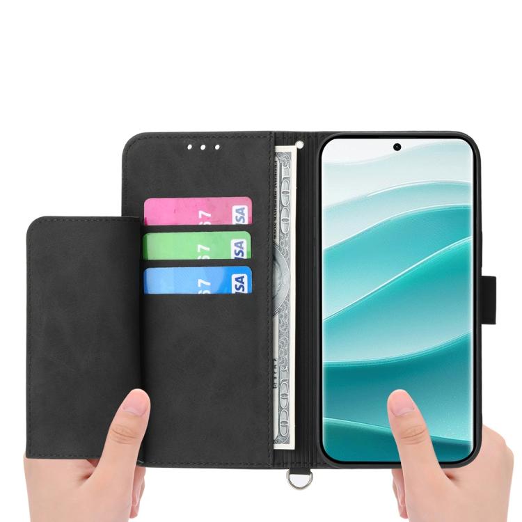For Redmi Note 14 Pro 4G Skin Feel Flowers Embossed Wallet Leather Phone Case