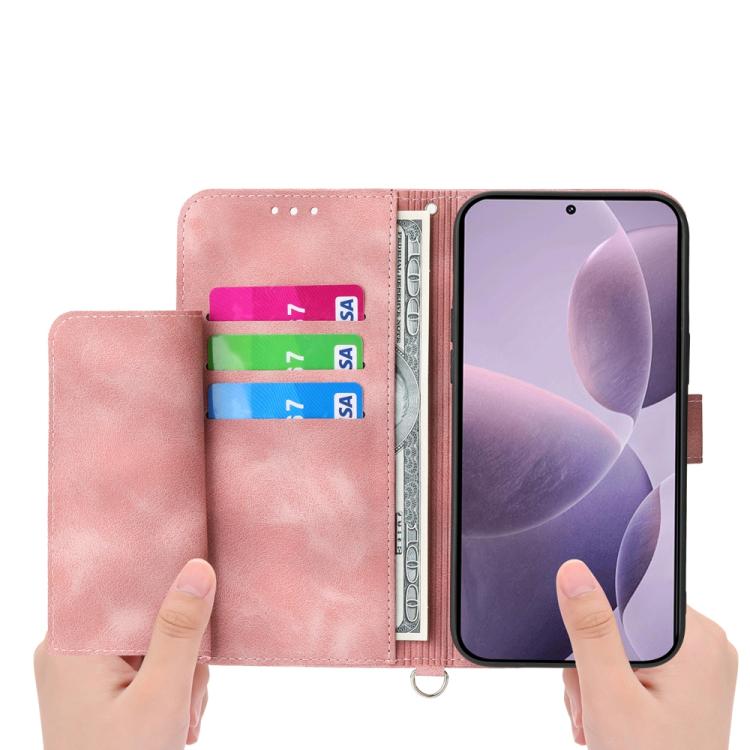 For Redmi K80 / K80 Pro Skin Feel Flowers Embossed Wallet Leather Phone Case