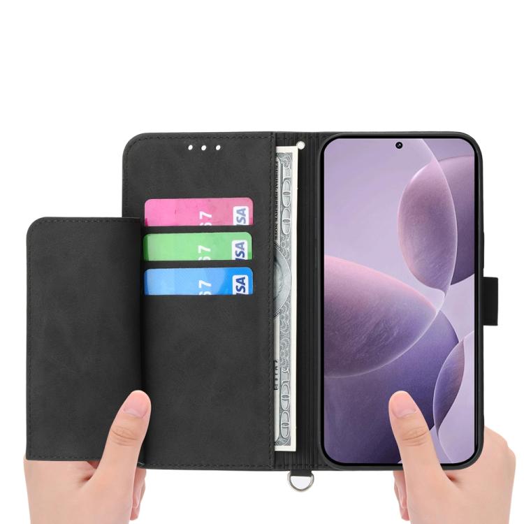 For Redmi K80 / K80 Pro Skin Feel Flowers Embossed Wallet Leather Phone Case