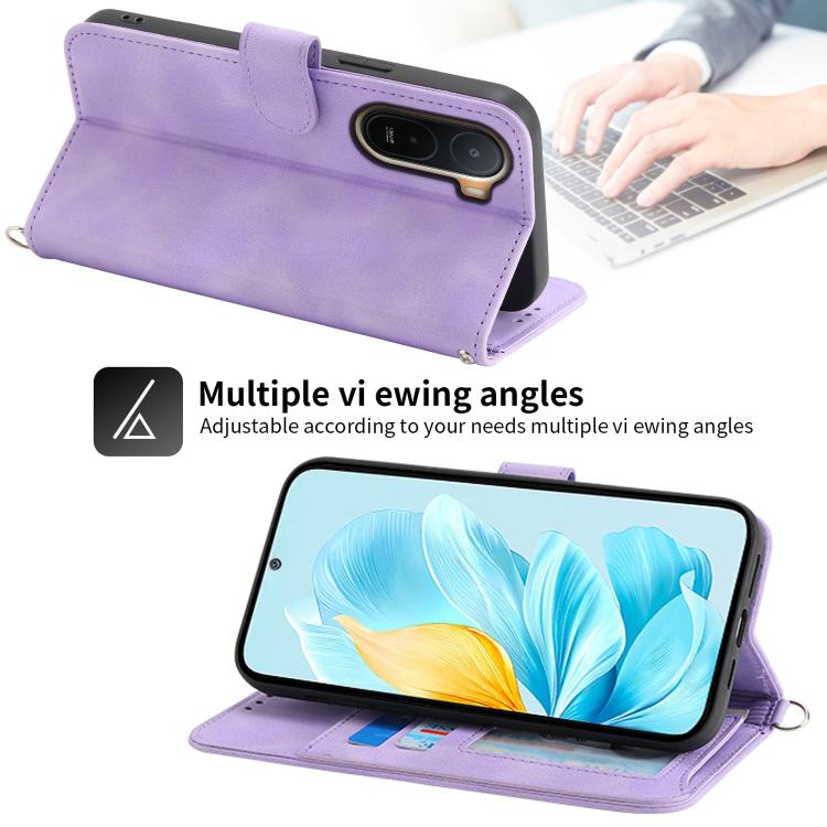 For Redmi A7 Pro 4G / 5G 171mm / Poco C85x 5G Skin Feel Flowers Embossed Wallet Leather Phone Case