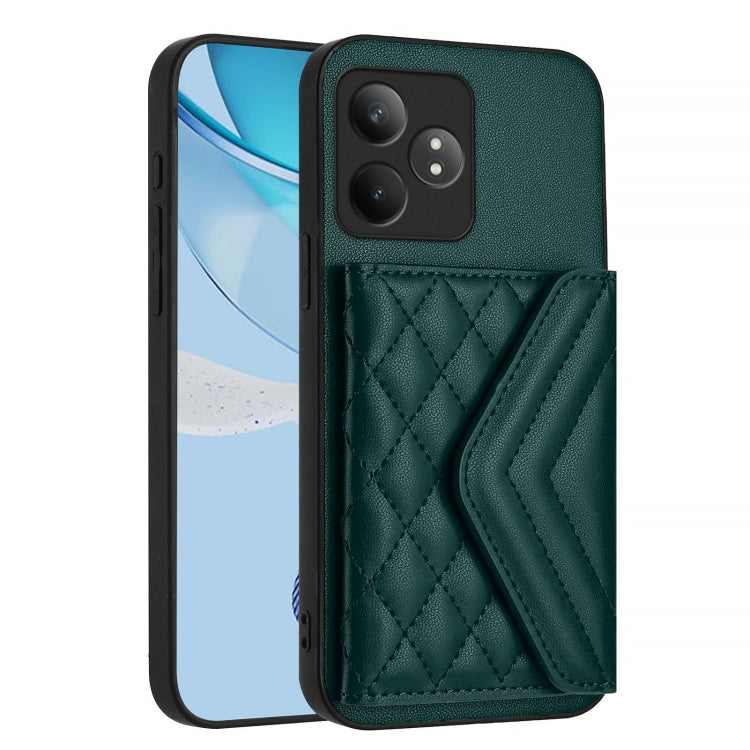 For Realme GT Neo6 / GT 6T 5G Rhombic Texture Card Bag RFID Phone Case with Long Lanyard