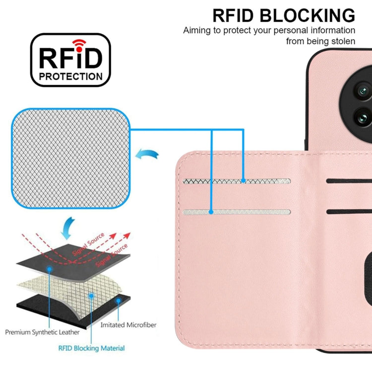 For Realme 12 Pro / 12 Pro+ Rhombic Texture Card Bag RFID Phone Case with Long Lanyard