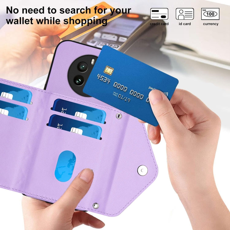For Realme P1 Pro 5G India Rhombic Texture Card Bag RFID Phone Case with Long Lanyard