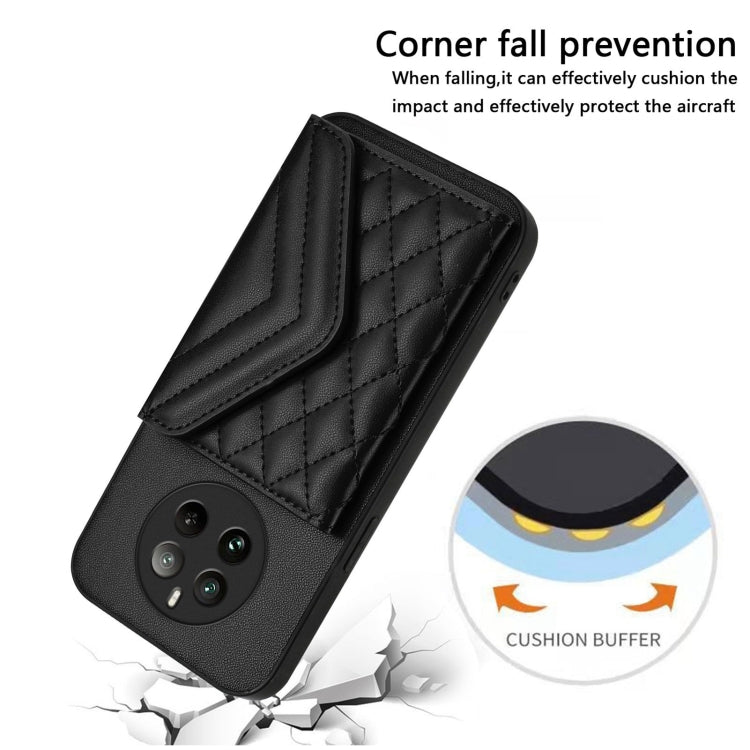 For Realme P1 Pro 5G India Rhombic Texture Card Bag RFID Phone Case with Long Lanyard