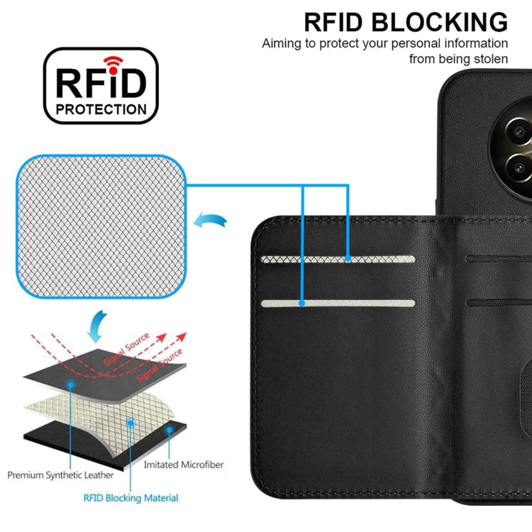 For Realme 12+ 5G India Rhombic Texture Card Bag RFID Phone Case with Long Lanyard