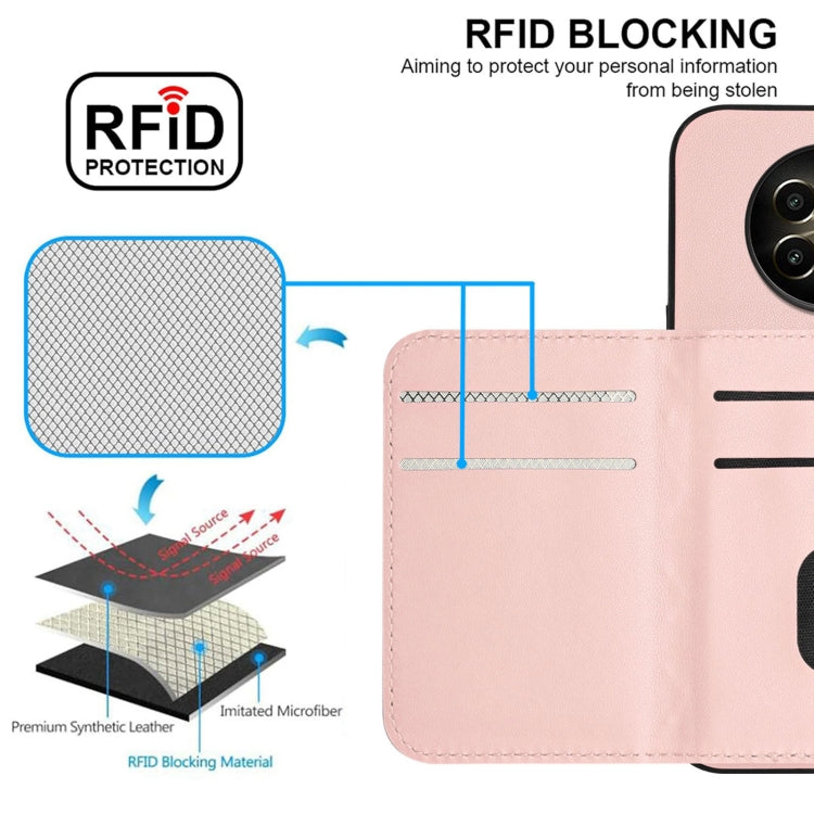 For Realme P1 5G India Rhombic Texture Card Bag RFID Phone Case with Long Lanyard