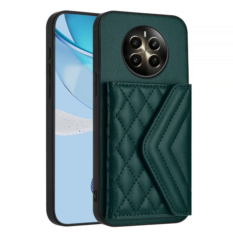 For Realme Narzo 70 Pro 5G India Rhombic Texture Card Bag RFID Phone Case with Long Lanyard