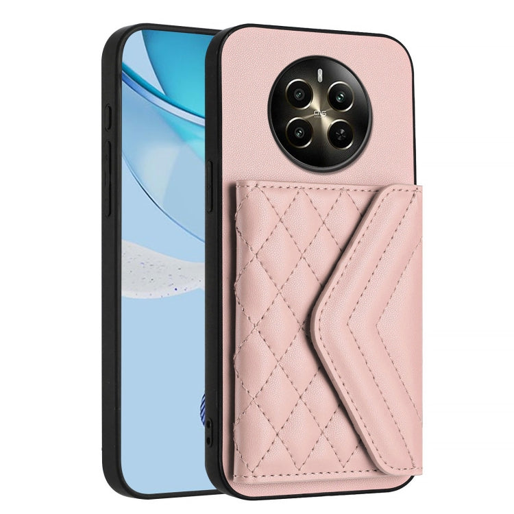 For Realme Narzo 70 Pro 5G India Rhombic Texture Card Bag RFID Phone Case with Long Lanyard
