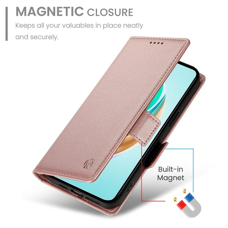 For Honor X6b Side Buckle Magnetic Frosted Leather Phone Case